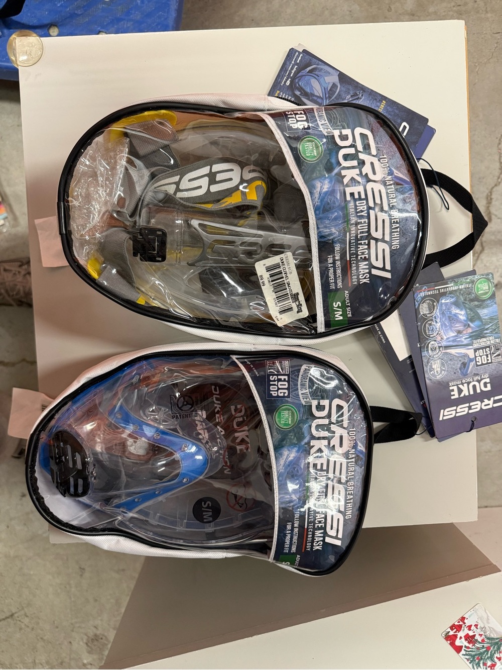Full Face Snorkel Mask - Blue or Yellow - S/M